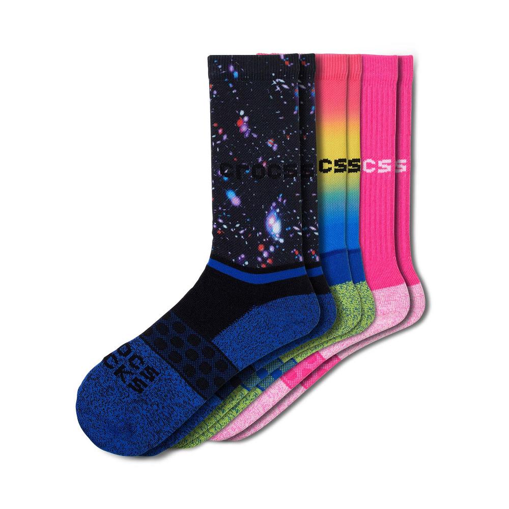 Chaussettes Crocs Adult Crew Seasonal Out Of This World 3 Pack Homme Multicolore | France 1660VRWD